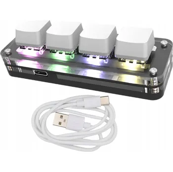 Klávesnice 4 TLAČÍTKOVÁ PROGRAMOVATELNÁ MECHANICKÁ KLÁVESNICE KEYPAD RGB USB C