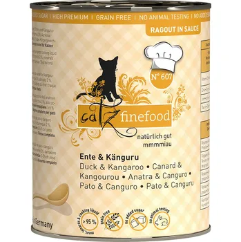 Krmivo pro kočku 24x380g catz finefood Ragout - No.607 kachna & klokan