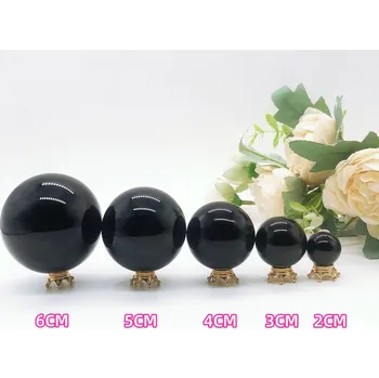 Křišťálová koule z černého obsidiánu | magická koule, dekorativní kámen - Obsidiánové koule , 4CM