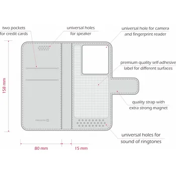 Pouzdro na mobilní telefon Swissten POUZDRO LIBRO UNI BOOK II XL ČERVENÉ (158 X 80 MM)