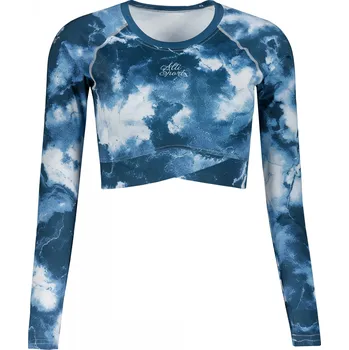 Dámské tričko Dámský funkční crop top s dlouhým rukávem premium ALTISPORT VOJ/ALW066TR04 TMAVĚ MODRÁ XXL