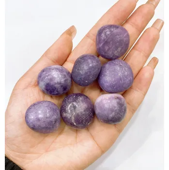 Přírodní kámen Přírodní leštěný kámen pro energii a dekoraci | krystal dekorace | přírodní minerály - Fialová slída , 100 gramů