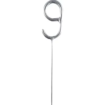 Dortová svíčka Ozdoba na dort - prskavka číslice 9 stříbrná