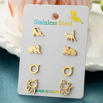 Náušnice Kočičí náušnice z chirurgické oceli | dámské náušnice - ZH028G