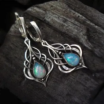 Náušnice Vintage visací náušnice s barevnými kamínky | dámský šperk 2 ks