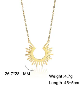 Náhrdelník Skyrim sluneční náhrdelník z oceli | fantasy šperk - Zlatá barva