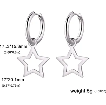 Náušnice Minimalistické náušnice hvězda | šperky pro ženy 2 ks - Barva oceli