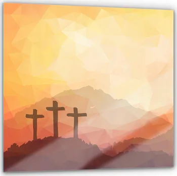 Obraz Skleněný obraz na zeď Velikonoce Kříž Ježíš