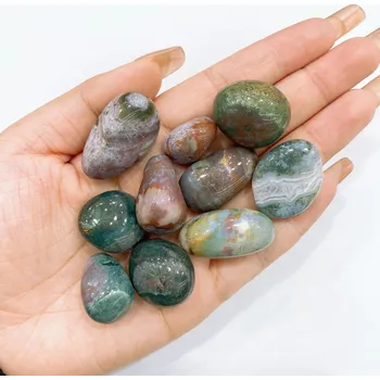 Přírodní kámen Přírodní leštěný kámen pro energii a dekoraci | krystal dekorace | přírodní minerály - Jaspis oceánský , 50 gramů