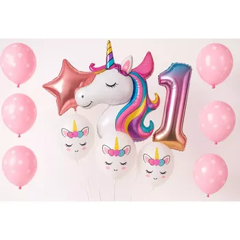 Balónek Narozeninové balónky Jednorožec číslo 5