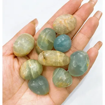 Přírodní kámen Přírodní leštěný kámen pro energii a dekoraci | krystal dekorace | přírodní minerály - Modrý onyx , 50 gramů