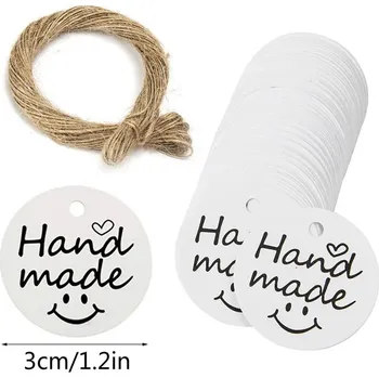 Dárková visačka 100 ks Visačky na dárky z kraftového papíru | dárkové visačky | handmade visačky - 5