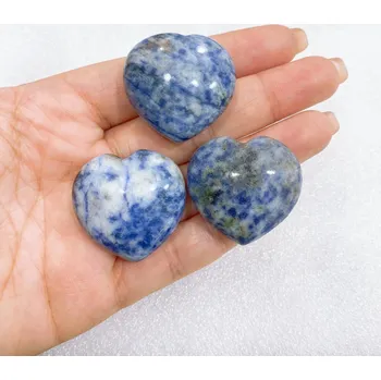 Přírodní srdce z minerálu | přírodní kámen | domácí dekorace - Modré žíly kámen , 10KS