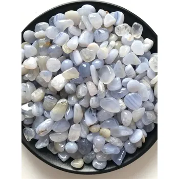 Přírodní kámen 100g Světle modrý chalcedon, přírodní krystal | Minerální kámen, feng shui krystal - 100 g 8-12 mm