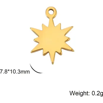 Přívěsek Přívěsek na krk | šperk 5 ks - Zlatá zářící hvězda