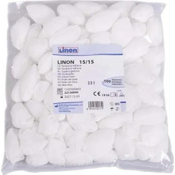 Tampón z gázy stáč.nester.Linon 15x15/100ks Batist