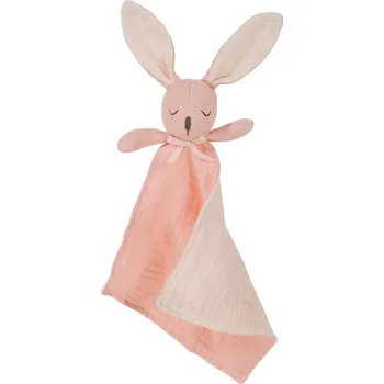 Hračka pro nejmenší Maximo Mušelínový usínáček, zajíček, růžový