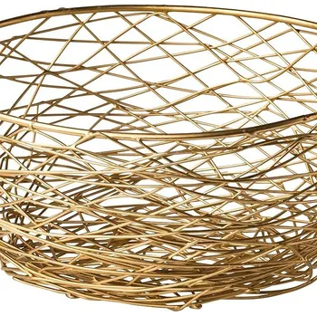 chlebník Style Point Kovový drátěný košík 26,5 cm, zlatý