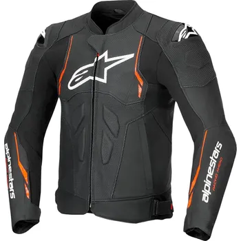 Moto bunda Kožená bunda na motorku Alpinestars Dusk Airflow černo-fluo červená