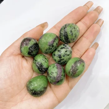 Přírodní kámen Přírodní leštěný kámen pro energii a dekoraci | krystal dekorace | přírodní minerály - Ruby Zoisite , 50 gramů