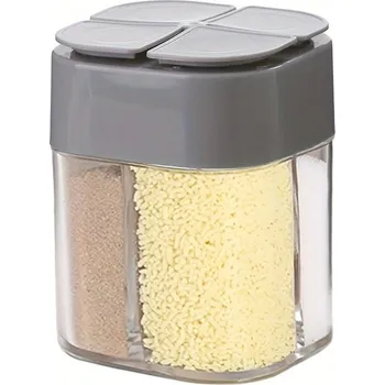 Dóza na potraviny Cestovní kořenka 4v1 s víčkem | dóza na koření, přenosná kořenka - 1ks šedý