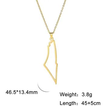 Náhrdelník Náhrdelník mapa Izraele | Ocelový řetízek - Zlatá barva