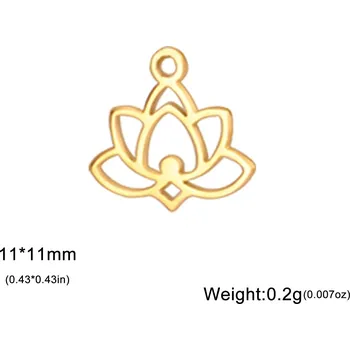 Přívěsek Přívěsky z oceli květiny | šperkové komponenty 5 ks - Styl 5 Gold