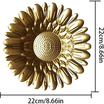 Obraz Kovová dekorace na zeď ve zlatém designu - 02-L