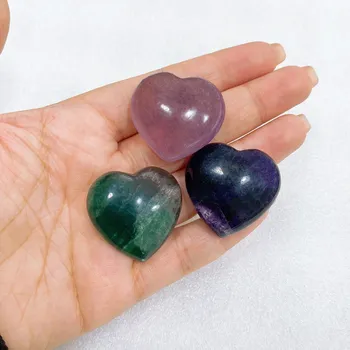 Přírodní srdce z minerálu | přírodní kámen | domácí dekorace - Fluorit , 10KS