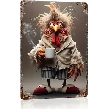 Plechová cedule BAF VINTAGE PLECHOVÁ CEDULE 2D - TAŤKA KOHOT S KÁVOU 30X20 cm