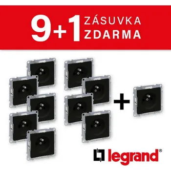 Elektrická zásuvka 721480A SUNO ZÁSUVKA ČERNÁ AKCE 9+1