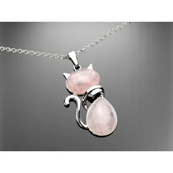 Náhrdelník Náhrdelník pro dívku Velká Kočka Kotě Růžová Křišťál Řetízek