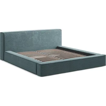 Postel Modrá čalouněná dvoulůžková postel s úložným prostorem s roštem 140x200 cm Noho – Makamii ID_1736332