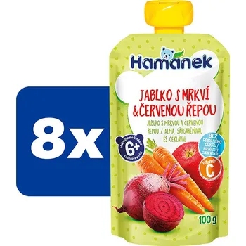 Hamánek Jablko s mrkví a červenou řepou - 8 x 100 g