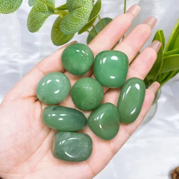 Přírodní kámen Přírodní leštěný kámen pro energii a dekoraci | krystal dekorace | přírodní minerály - Zelený avanturín , 100 gramů