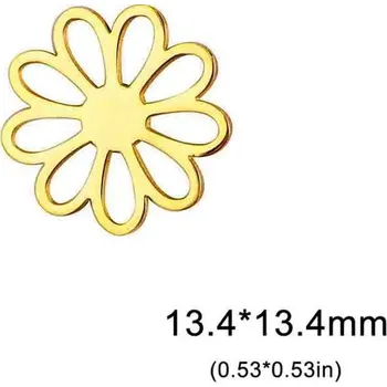 Přívěsek Přívěsky z oceli květiny | šperkové komponenty 5 ks - Styl 10 Gold