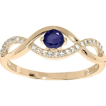 Prsten Troli Půvabný pozlacený prsten s modrým zirkonem PO/SR00716N 60 mm + 2 měsíce na vrácení zboží