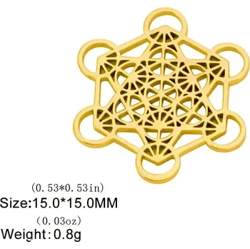 Přívěsek Archanděl metatron ocelový přívěsek | Ochranný amulet, ezoterický šperk - Styl C zlatá barva
