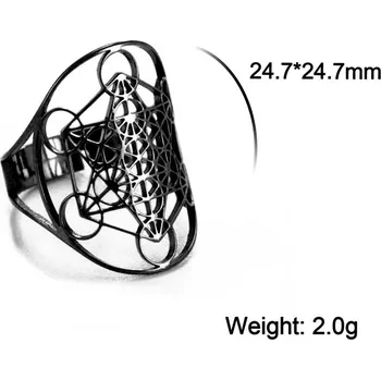 Prsten Metatron krychle dámský prsten nerezový | Dámský šperk - Černý