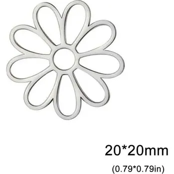 Přívěsek Přívěsky z oceli květiny | šperkové komponenty 5 ks - Styl 11 Ocel