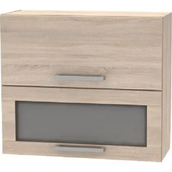 Obývací stěna Horní výklopná skříňka se sklem 2DV, dub sonoma, NOPL-016-OH