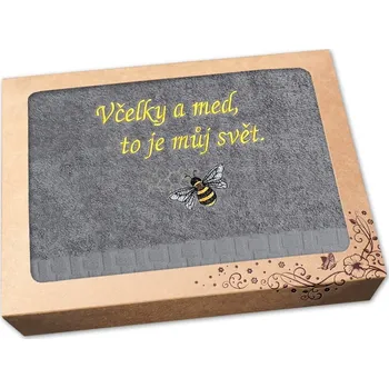 Ručník Luxusní dárkové balení ručníku pro včelaře šedý 450g