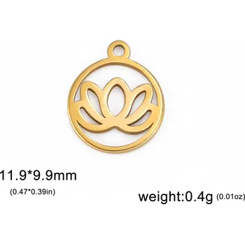 Přívěsek Lotus amulet z oceli pro harmonii | Ocelový přívěsek, Chakra amulet - C zlatá barva