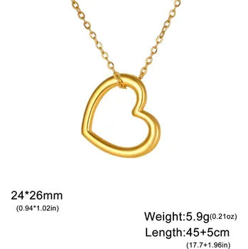 Náhrdelník Ocelový náhrdelník srdce | dámský šperk - Styl M Gold