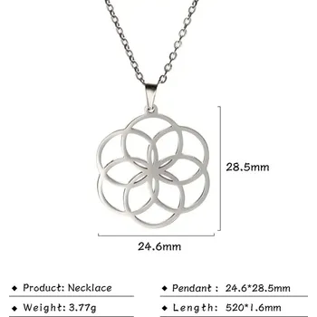 Náhrdelník Náhrdelník květ života ocelový | dámský šperk - Styl 3 Ocel , 45-50 cm