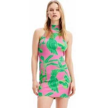Dámské šaty šaty Desigual Tropi fuchsia rose velikost S