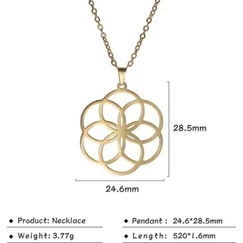 Náhrdelník Náhrdelník květ života ocelový | dámský šperk - Styl 3 zlatý , 45-50 cm