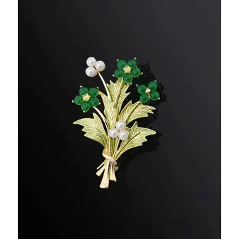 Brož Dámská ozdobná květinová brož | dámská brož, štrasová brož - XZ268