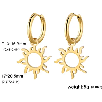 Náušnice Kruhové náušnice z chirurgické oceli | módní šperky 2 ks - Obruč Zlatá