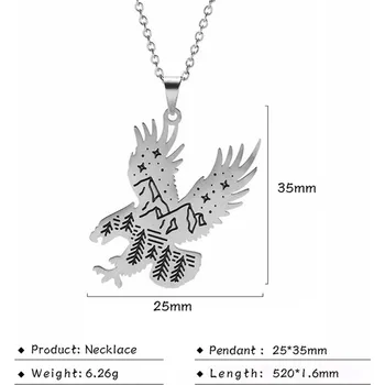 Náhrdelník Nerezový náhrdelník s přívěskem | Řetízek - orlí ocel